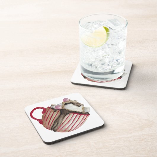 Warme chocolade en marshmallows cacao sundae bier onderzetter (Rechterzijde)