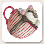 Warme chocolade en marshmallows cacao sundae bier onderzetter (Voorkant)