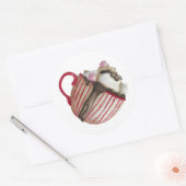 Warme chocolade en marshmallows cacao sundae ronde sticker (Envelop)