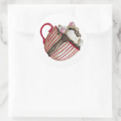 Warme chocolade en marshmallows cacao sundae ronde sticker (Tas)