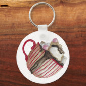 Warme chocolade en marshmallows cacao sundae sleutelhanger (Voorkant)