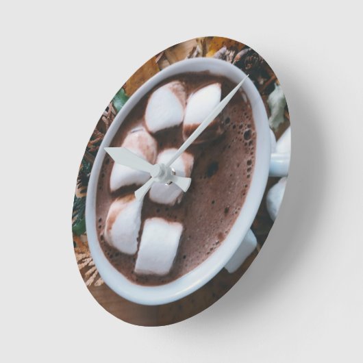 Warme chocolade en marshmallows ronde klok (Hoek)
