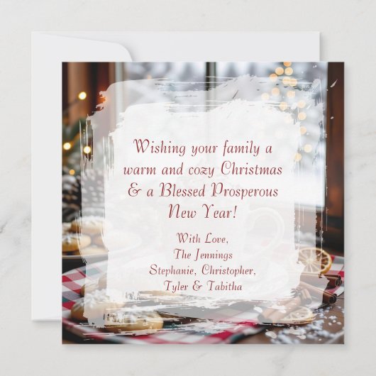 Warme Chocolade en Suikerkoekjes Feestelijke Kerst (Achterkant)