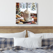 Warme Chocolade en Suikerkoekjes Feestelijke Kerst Canvas Afdruk (Insitu (Slaapkamer))