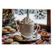 Warme Chocolade en Suikerkoekjes Feestelijke Kerst Groot Cadeauzakje (Achterkant)