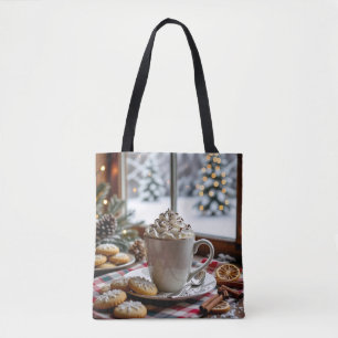 Warme Chocolade en Suikerkoekjes Feestelijke Kerst Tote Bag