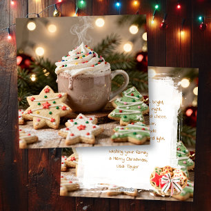 Warme Chocolade en Suikerkoekjes   Kerstmis Feestdagenkaart