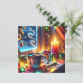 Warme chocolade in een kerstvenster gepersonalisee (Staand voorkant)