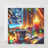 Warme chocolade in een kerstvenster gepersonalisee (Voorkant)