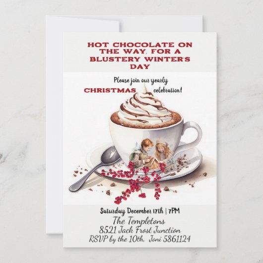 Warme Chocolade & Kerststolhuis Kids Kaart (Voorkant)