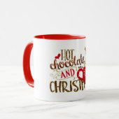 Warme Chocolade & Kerstvakantie Glitter Schitterin Mok (Voorkant links)