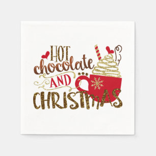 Warme Chocolade & Kerstvakantie Glitter Schitterin Servet