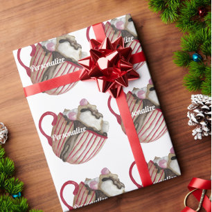 Warme chocolade marshmallow cacao zonnebrandewijn  cadeaupapier