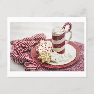 Warme chocolade met kerstkoekjes Foto Briefkaart