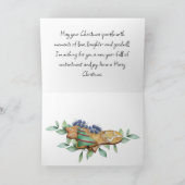 Warme chocolade met koekjes en wintergroen feestdagen kaart (Binnen)