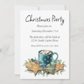 Warme chocolade met koekjes en wintergroen kaart (Voorkant)