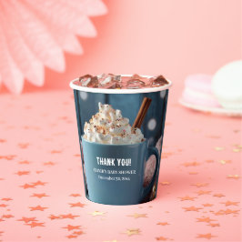 Warme Chocolade met Slagroom Gezellige Baby Shower Papieren Bekers