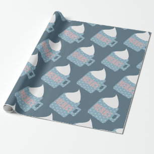 Warme Chocolade Mok Zweep Cream Prettig Kerstfeest Cadeaupapier
