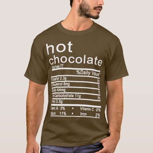 warme chocolade Nutrition Facts Funny Thanksgiving T-shirt (Voorkant)