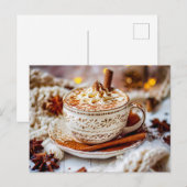 Warme chocolade, rijk en romig, gezellige avond feestdagenkaart (Voorkant / Achterkant)