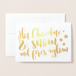 Warme Chocolade & Sneeuw Rijm Design Folie Kaarten