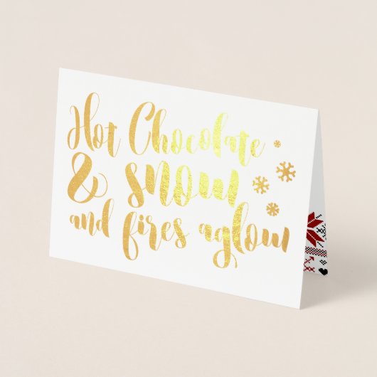 Warme Chocolade & Sneeuw Rijm Design Folie Kaarten (Voorkant)