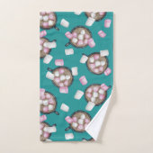 Warme chocolade snoep snoep en scroll winter bad handdoek (Handdoek)