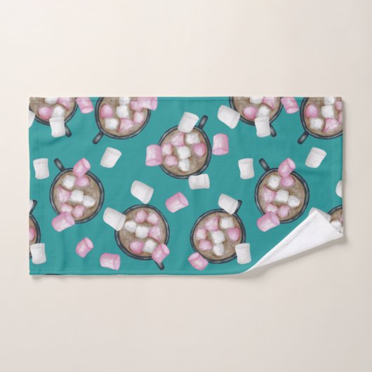 Warme chocolade snoep snoep en scroll winter bad handdoek (Handdoek)