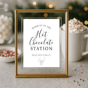 Warme Chocolade Station Bar Bord Poster