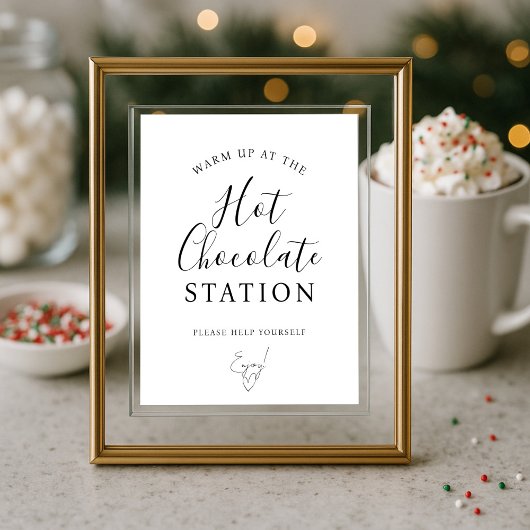 Warme Chocolade Station Bar Bord Poster