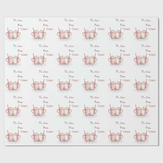 Warme chocolade van en naar de kerstwinter cadeaupapier (Vlak)