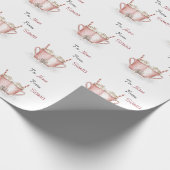 Warme chocolade van en naar de kerstwinter cadeaupapier (Hoek)