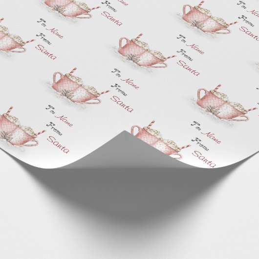 Warme chocolade van en naar de kerstwinter cadeaupapier (Hoek)