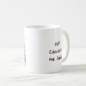 Warme chocolade voor de kerstman met bomen en gesc koffiemok (Voorkant rechts)