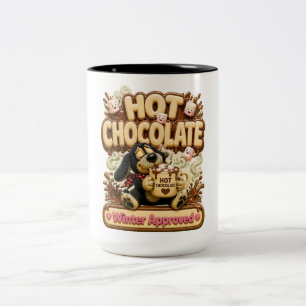 Warme Chocolade Winter Goedgekeurd Knus Tweekleurige Koffiemok