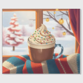 warme chocolademelk met slagroom en sprink cadeaupapier (Vlak)