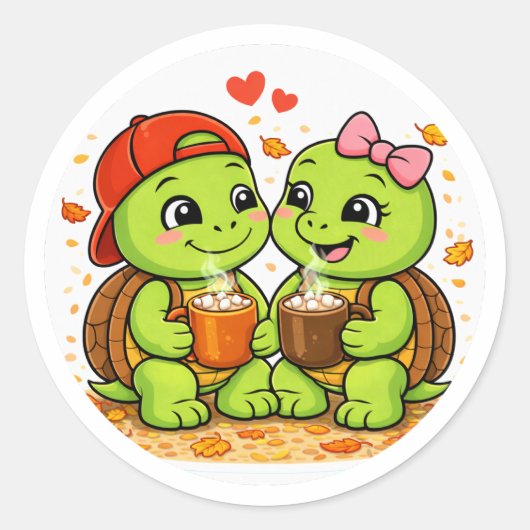 Warme Chocolademelk Ronde Sticker (Voorkant)