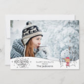 Warme chocoladewinter met kerstfoto's feestdagenkaart (Voorkant)