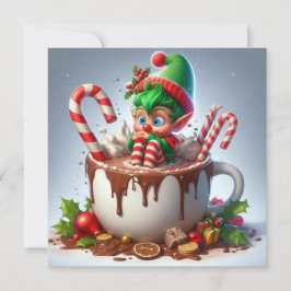 Warme cocomel Plat Kerstkaart