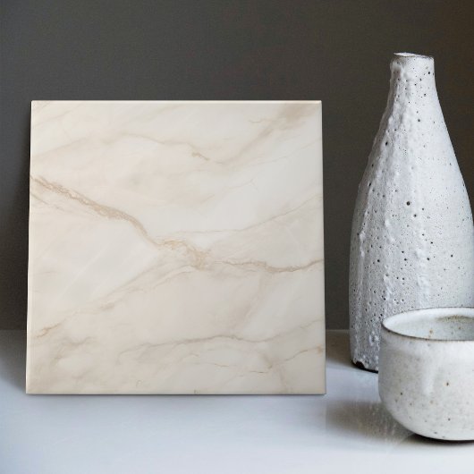 Warme Crème Elegantie Faux Marble Luxe Tegeltje
