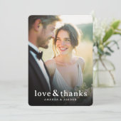 Warme Crème Romantische Foto Bedankkaart (Staand voorkant)