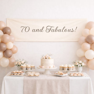 Warme Crème Verjaardagsbanner Elegante Minimalist Spandoek