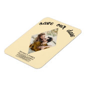 Warme Custard Foto Bruiloft Save the Date Magneet (Linkerzijde)