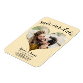 Warme Custard Hart Foto Bruiloft Save the Date Magneet (Linkerzijde)