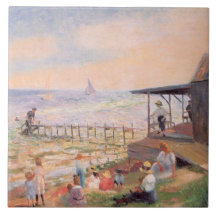 Warme dag bij strand