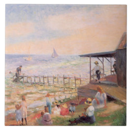 Warme dag bij strand tegeltje