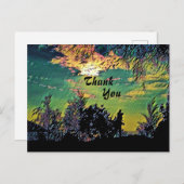 Warme  Dageraad Zonsopgang Landschap Bomen Dank je Briefkaart (Voorkant / Achterkant)