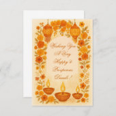 Warme DIwali Lampen en Lantaarns Floral Design Bedankkaart (Voorkant / Achterkant)