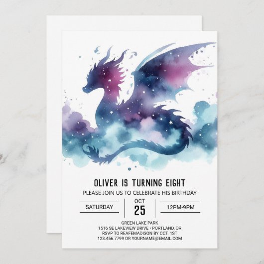 Warme Dragon Verjaardag Custom Kaart (Voorkant / Achterkant)