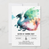 Warme Dragon Verjaardag Printable Kaart (Voorkant)